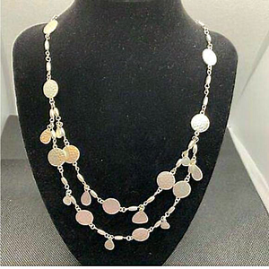 Premier Designs Silver Double Stranded Necklace‎